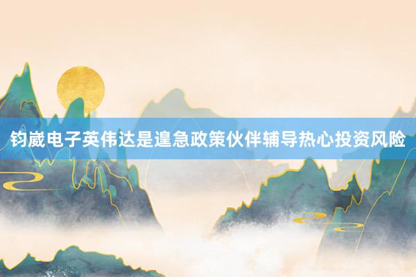 钧崴电子英伟达是遑急政策伙伴辅导热心投资风险