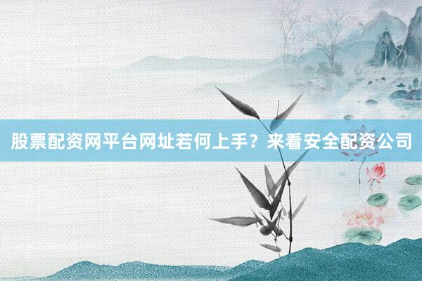 股票配资网平台网址若何上手？来看安全配资公司
