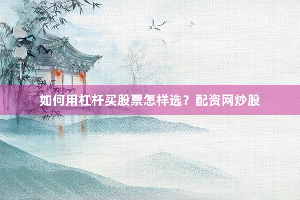 如何用杠杆买股票怎样选？配资网炒股