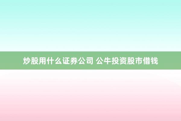 炒股用什么证券公司 公牛投资股市借钱