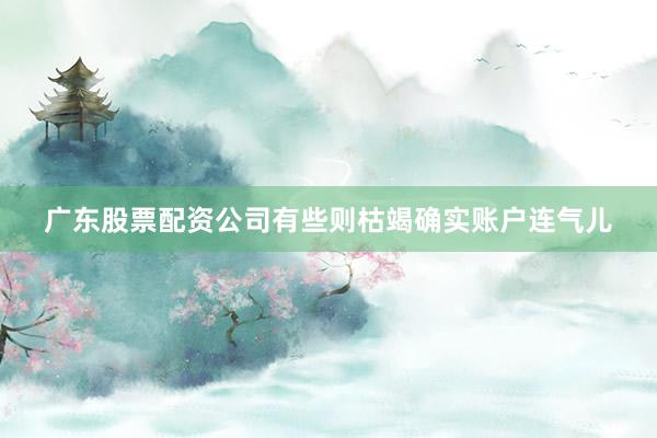 广东股票配资公司有些则枯竭确实账户连气儿